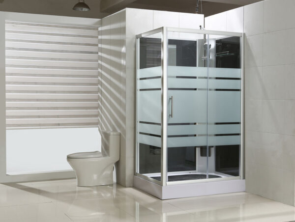 Thermo rechts complete douchecabine 120x90x218 alu  5mm glas 10177