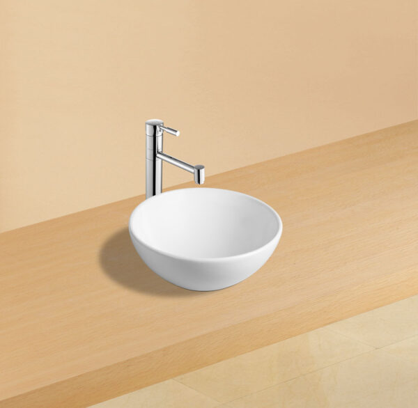 Luna waskom rond 32,5 x 14 cm keramiek glans wit 18184