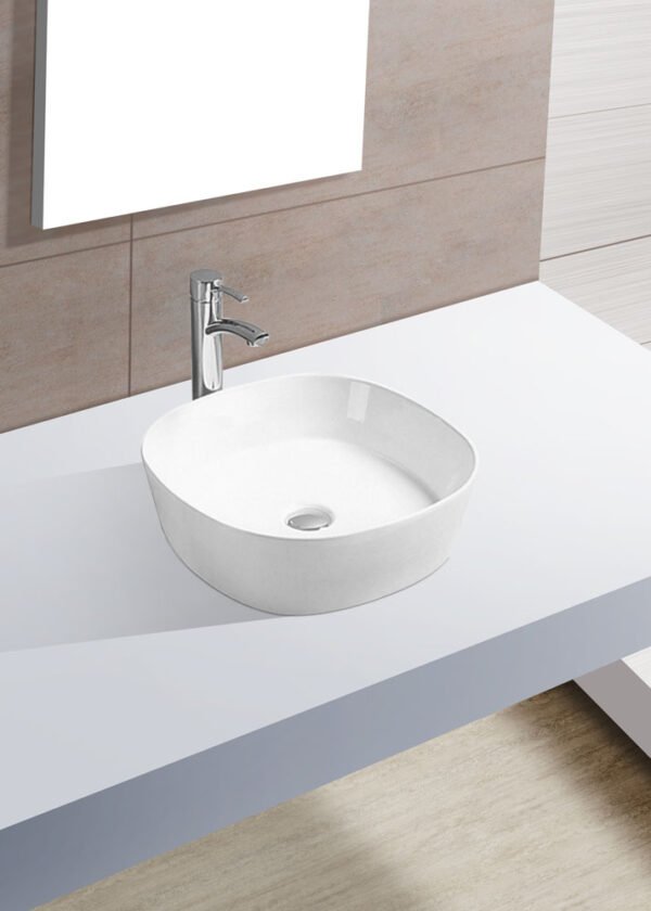 Sofia waskom rond 44 x 44 x 13,5 cm keramiek glans wit 18246