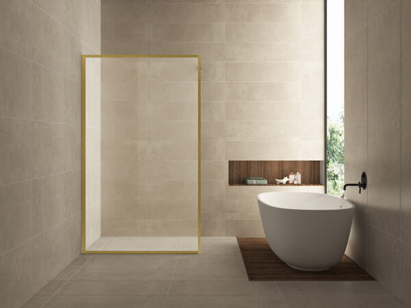 Square inloopdouche 1000 x 2000 x 8 mm nano helder glas/geborsteld messing 203301