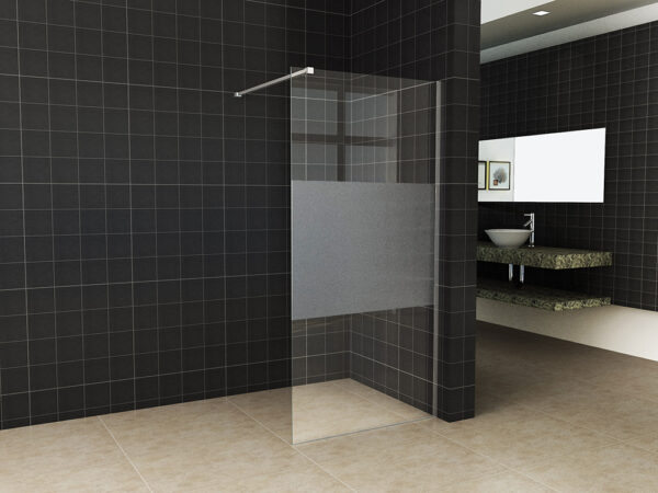 Slim glasplaat 1000 x 2000 x 8 mm nano helder glas met melkglas middenband 203476