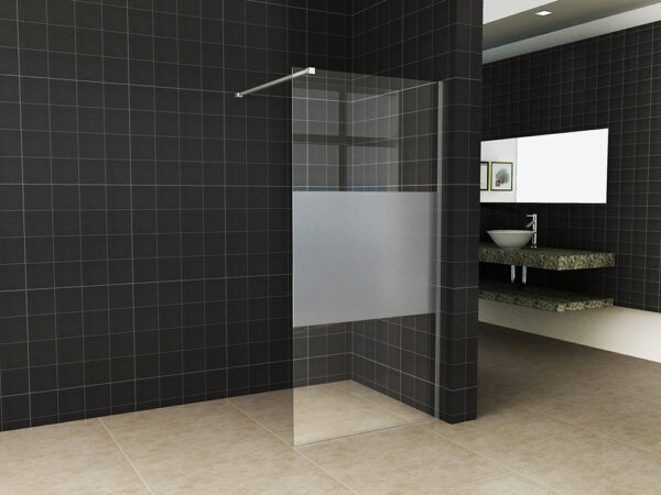 Slim glasplaat 1400 x 2000 x 8 mm nano helder glas met melkglas middenband 203488