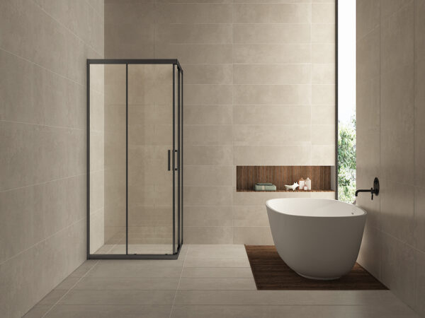 Skyline hoekinstap cabine met 2 schuifdeuren 800 x 800 x 2000 x 8 mm nano helder glas/mat zwart 203715