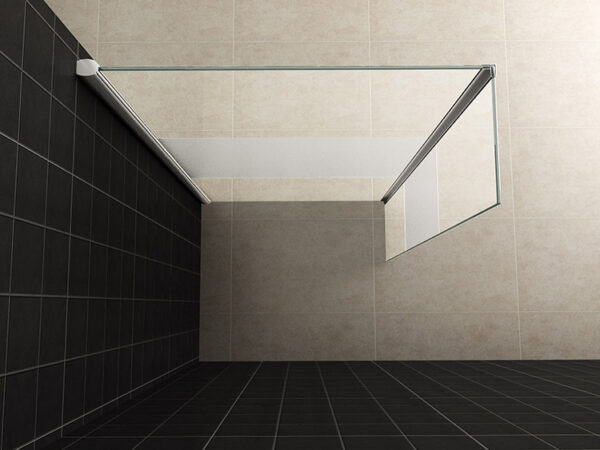 zijwand + hoekprofiel 400x2000 10mm NANO gedeeltelijk matglas 203803