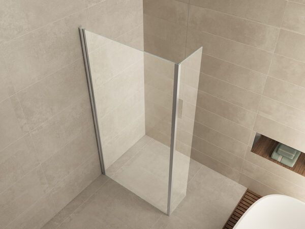 Comfort zijwand met hoekprofiel 400 x 20000 x 10 mm nano helder glas/chroom 203820