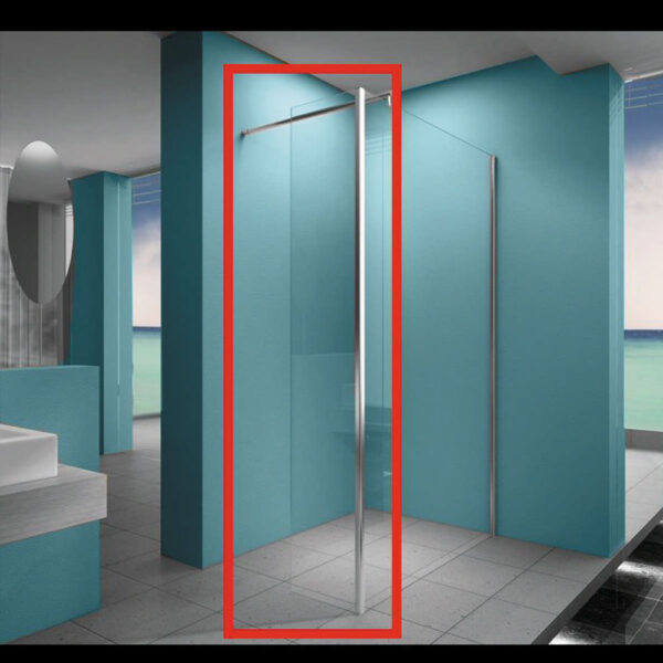 Eco zijwand met hoekprofiel 300 x 2000 x 8 mm nano helder glas/chroom 204060