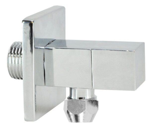Square hoekstopkraan+rozet 1/2''x3/8' chroom 223612