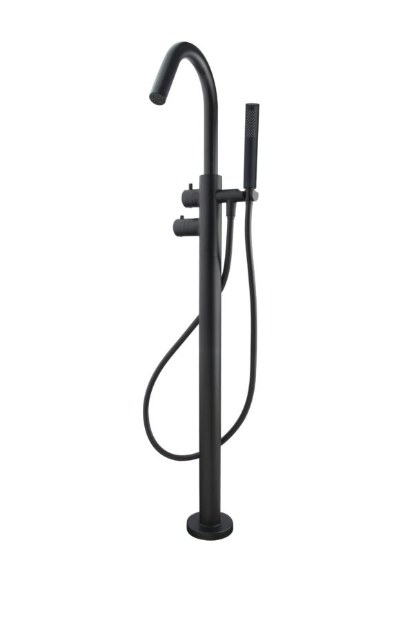 Caral thermostatische badmengkraan vrijstaand mat zwart 292070
