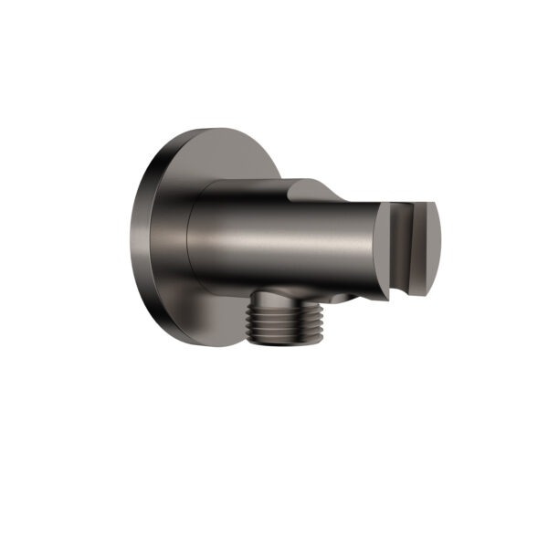 UniMatch wandaansluitbocht met handdouchehouder rond 1/2" gunmetal 292802