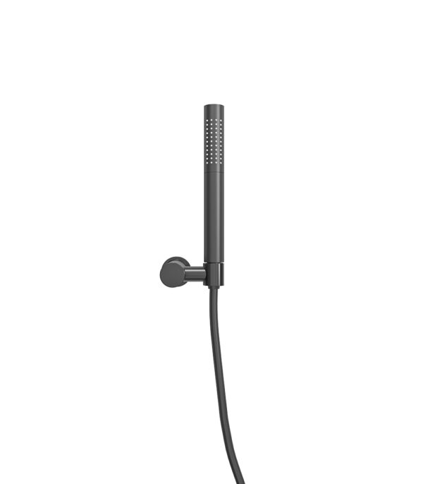 UniMatch handdoucheset met staafhanddouche 1 stand, doucheslang en wandhouder kantelbaar gunmetal 293710