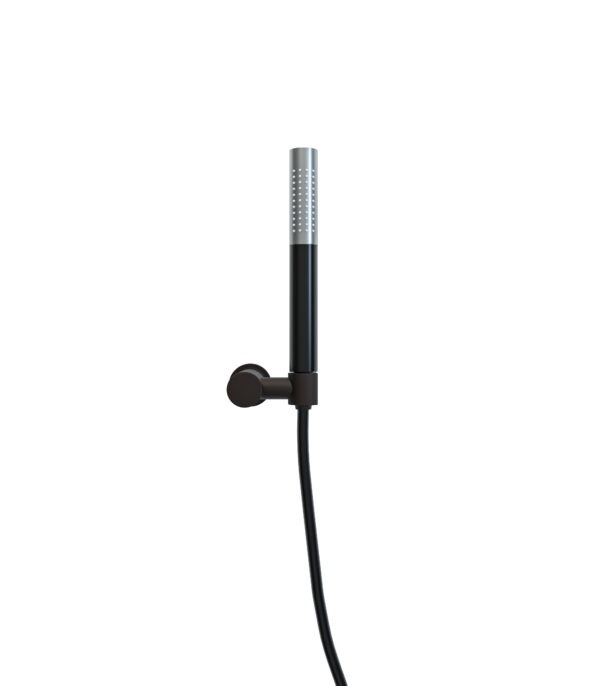 UniMatch handdoucheset met staafhanddouche 1 stand, doucheslang en wandhouder kantelbaar gunmetal/mat zwart 293715