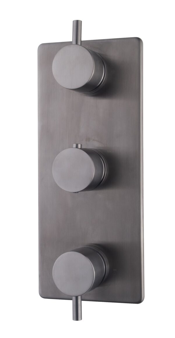 Caral afbouwdeel inbouwthermostaat 3 weg gunmetal 297511