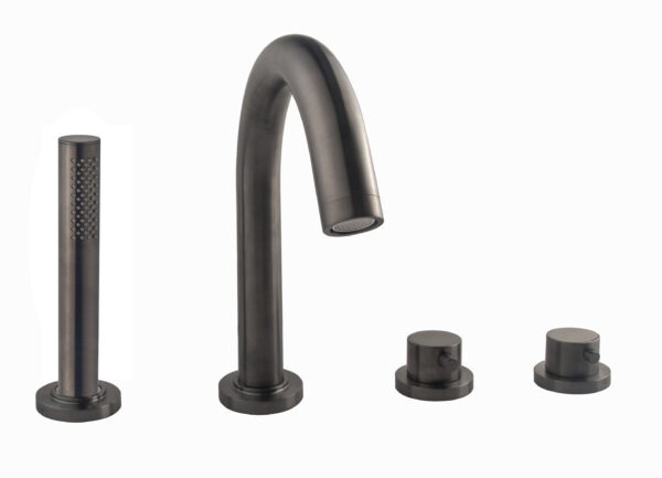 Caral afbouwdeel badrandthermostaat 4-gats gunmetal 297999