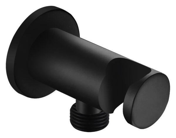 Nala wandaansluitbocht met handdouche houder 1/2" mat zwart 298039