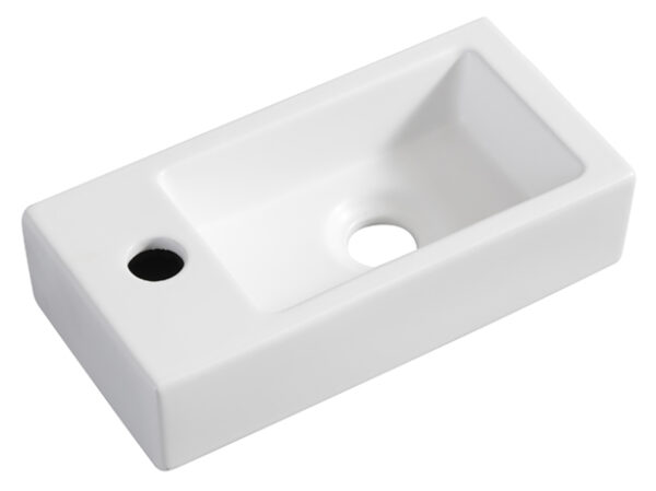 Rhea S mini fontein links 36,5 x 18 x 9 cm keramiek mat wit 321496