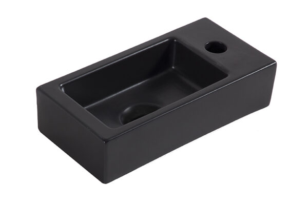 Rhea S mini fontein rechts 36,5 x 18 x 9 cm keramiek mat zwart 322497
