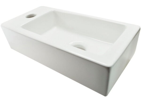 Rhea S mini fontein links 36,5 x 18 x 9 cm keramiek glans wit 323496