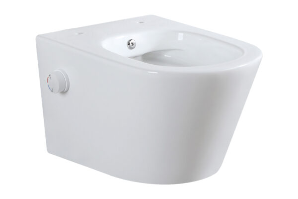 Vesta wandcloset rimless met bidetkraan warm en koud water glans wit 323548
