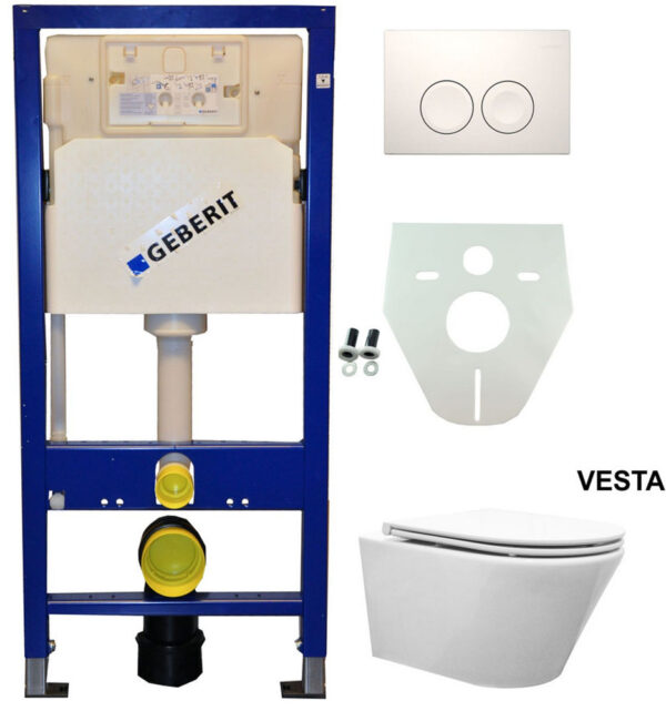 Geberit UP 100 Vesta wc+ Flatline zitt.+ Delta 25 wit 324938