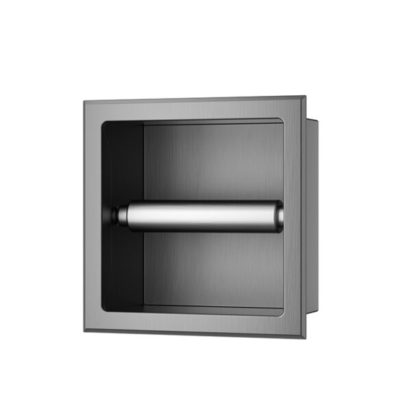 Rocko toiletrolhouder zonder klep inbouw gunmetal 332113