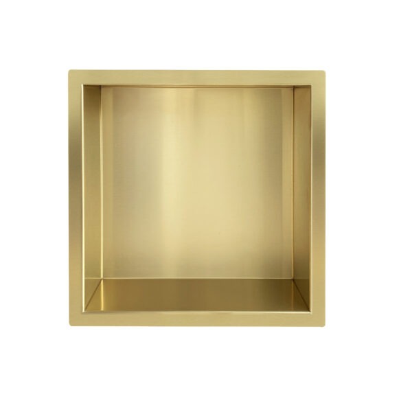 Demis inbouwnis 30 x 30 x 10 cm geborsteld messing 332193