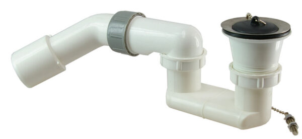 Douchebaksifon met plug 1 1/2" PVC wit 333649