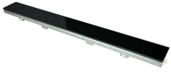 Wiesbaden glasrooster voor douchegoot 110 x 7 cm glanzend zwart 334137