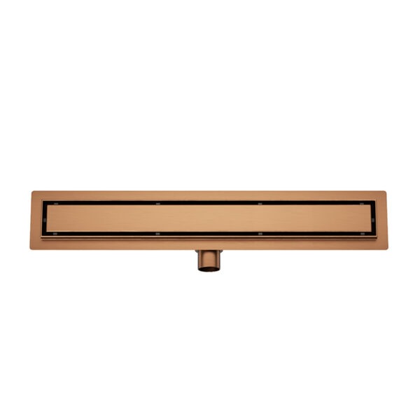 Douchegoot met flens en tegelrooster 70 x 7 cm geborsteld brons koper 334246