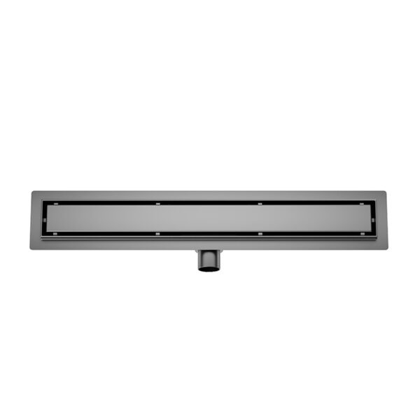 Douchegoot met flens en tegelrooster 70 x 7 cm gunmetal 334256