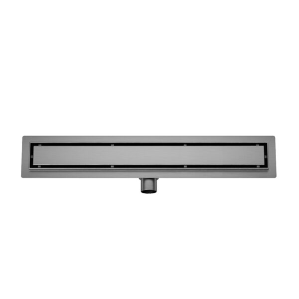 Douchegoot met flens en tegelrooster 80 x 7 cm gunmetal 334257