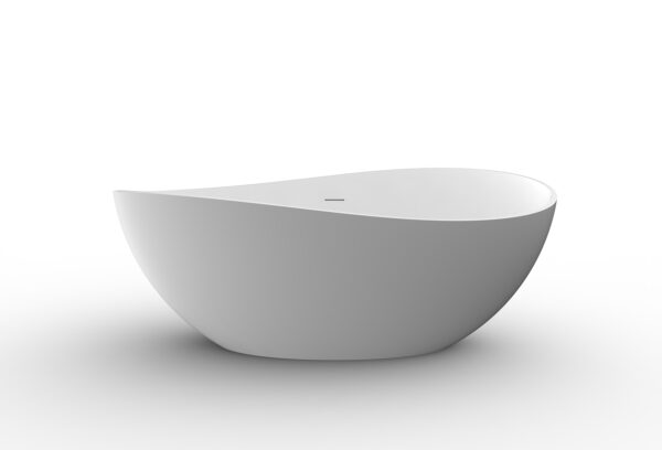 Waive vrijstaand ligbad 160 x 95 cm solid surface mat wit 364002