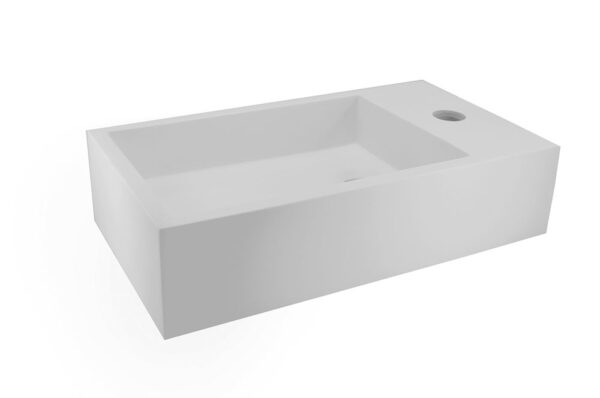 Lotte fontein rechts 40 x 22 x 10 cm solid surface mat wit 364039