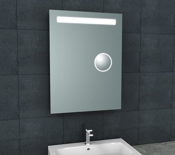 Tigris spiegel rechthoek met LED en scheerspiegel 60 x 80 cm 383774