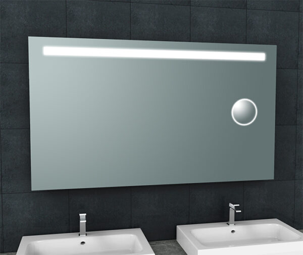 Tigris spiegel rechthoek met LED en scheerspiegel 140 x 80 cm 383778