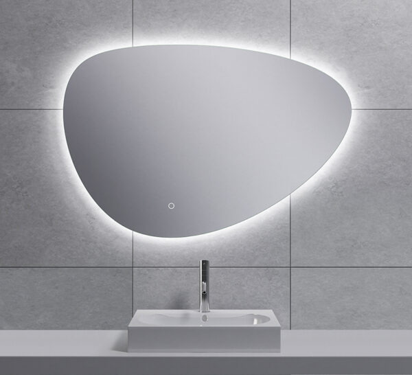 Uovo spiegel ovaal met LED, dimbaar en spiegelverwarming 90 cm 384165