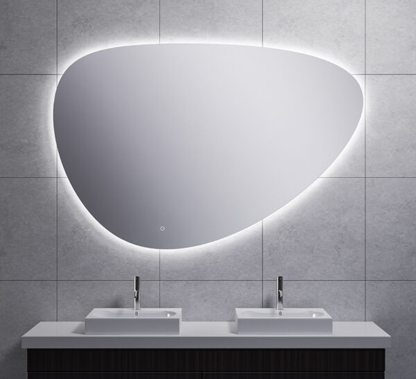 Uovo spiegel ovaal met LED, dimbaar en spiegelverwarming 150 cm 384169