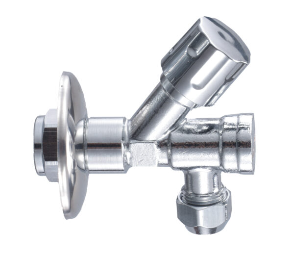 Hoekstopkraan met filter 1/2" of 15 mm x 3/8" of knel 10 mm chroom 534554