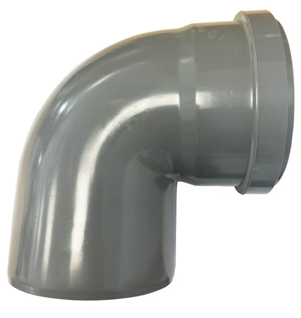 PVC Afvoerbocht 90gr.manchet/Spie grijs 125mm 623526