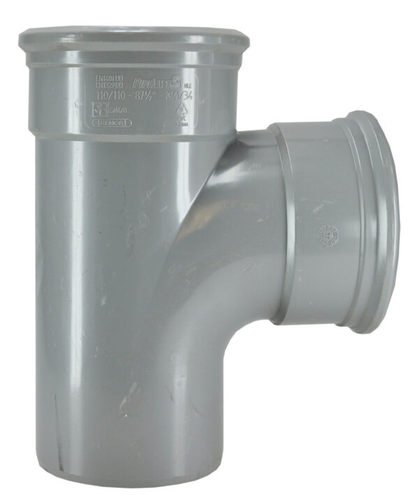 T-stuk 2 x manchet 1 x spie 110 mm 90 graden PVC 623552