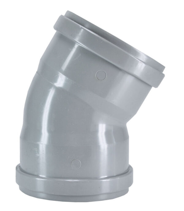 PVC Afvoerbocht 30gr.2xmanchet grijs 110mm 623661