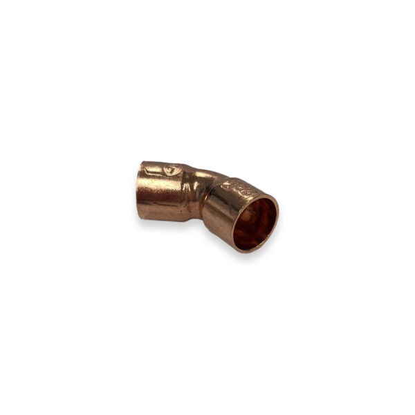 Bocht roodkoper 22 x 22 mm 45 graden 643606
