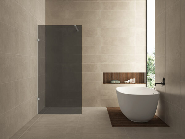 Less inloopdouche 900 x 2000 x 8 mm nano rookglas glas/geborsteld staal 203137