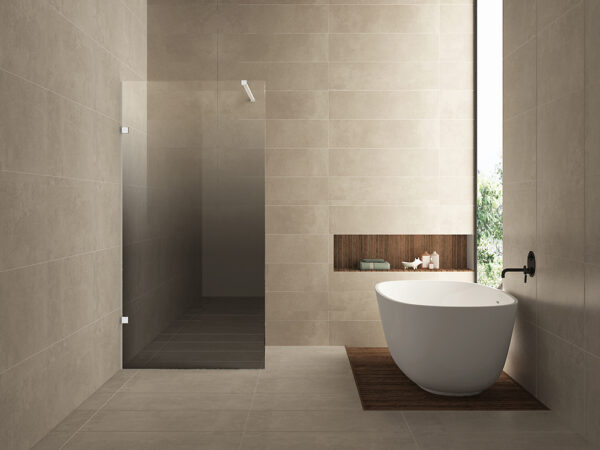 Less inloopdouche links 900 x 2000 x 8 mm nano spiegelrook- naar helder glas/mat wit 203167