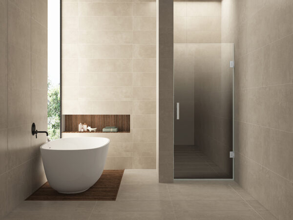 Less nisdeur rechts 700 x 2000 x 8 mm nano spiegelrook- naar helder glas/chroom 203217