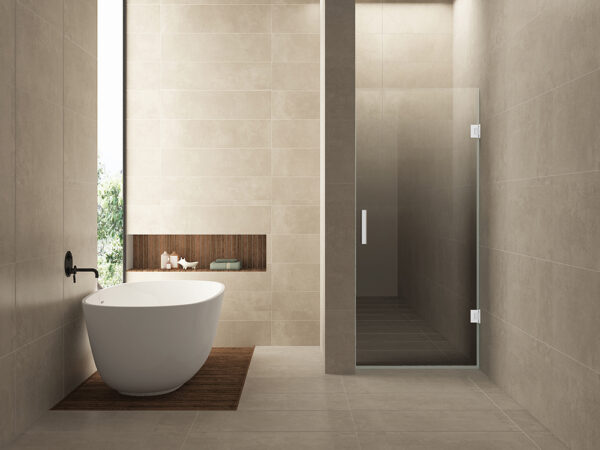 Less nisdeur rechts 800 x 2000 x 8 mm nano spiegelrook- naar helder glas/mat wit 203227