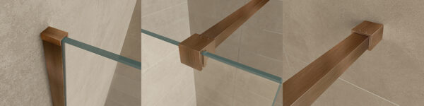 Slim profielset met stabilisatiestang 120 cm geborsteld brons koper 203414
