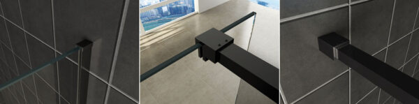 Slim profielset met stabilisatiestang 120 cm mat zwart 203467