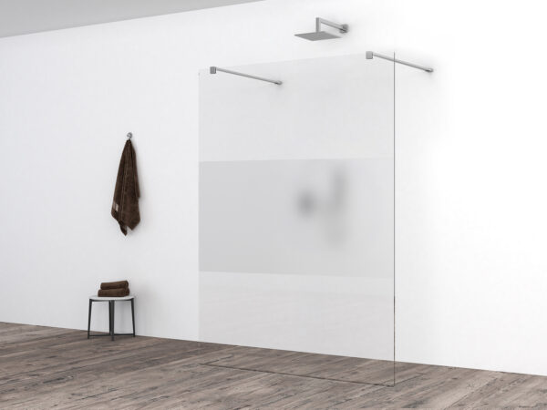 Slim glasplaat 1200 x 2000 x 8 mm nano helder glas met melkglas middenband 203478