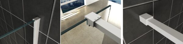 Slim profielset met stabilisatiestang 120 cm mat wit 203485