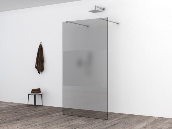 Slim glasplaat 900 x 2000 x 8 mm nano rookglas met melkglas middenband 203511